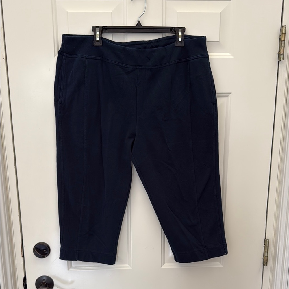 Navy Blue Cropped Pants